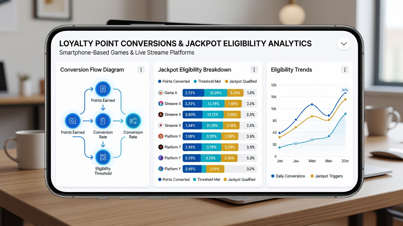 Live stream interface showing jackpot eligibility meter linked to loyalty points