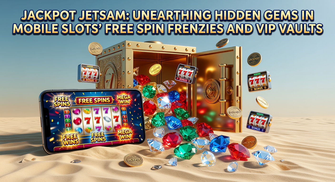 Vibrant mobile slot interface displaying cascading free spins and glittering jackpot symbols emerging from a treasure trove vault