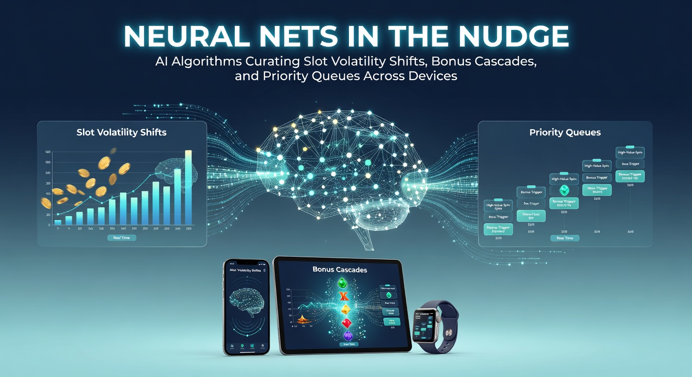 Visualization of neural network layers processing slot game data streams, showing interconnected nodes adjusting volatility and bonus triggers in real-time