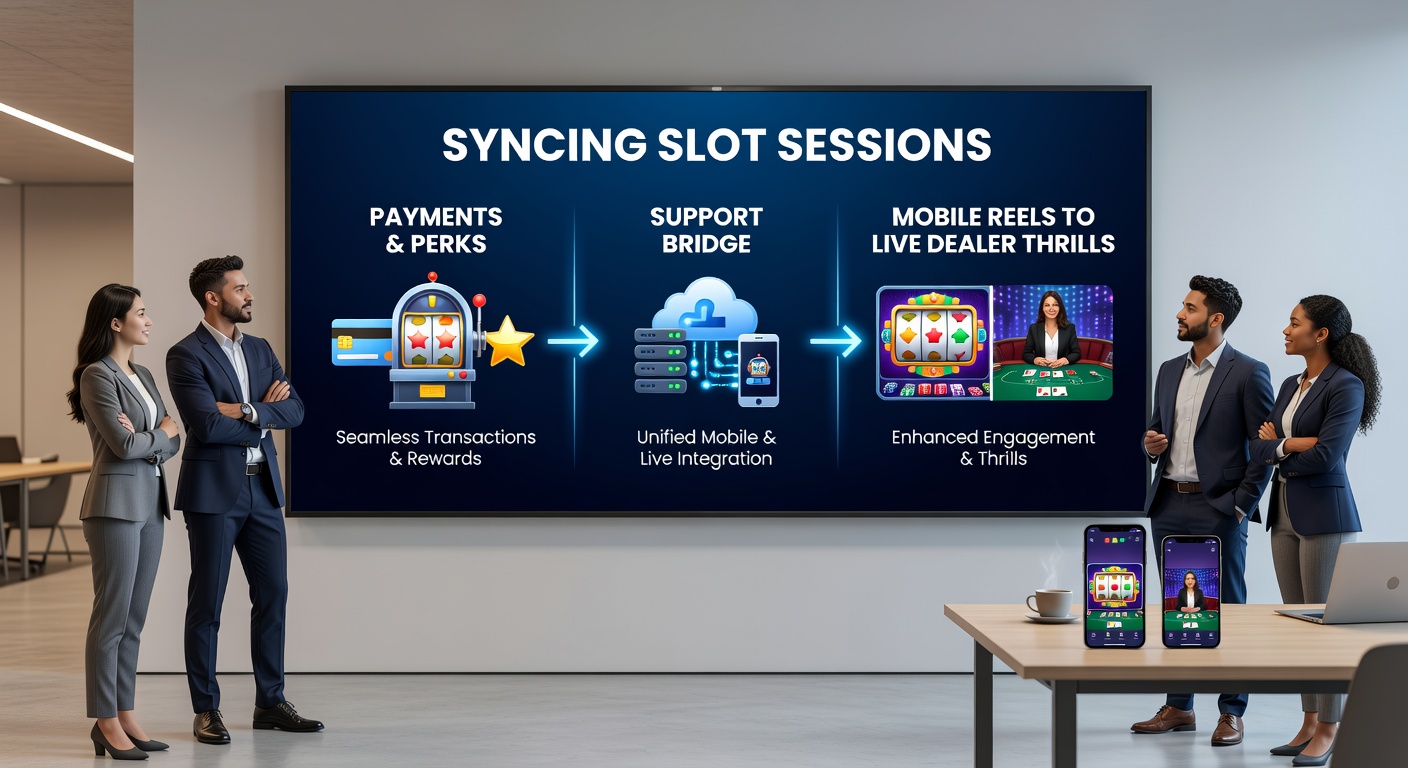 Close-up of a unified gaming dashboard showing synced payment balances, loyalty perks, and support chat bridging slot machines and live roulette wheels