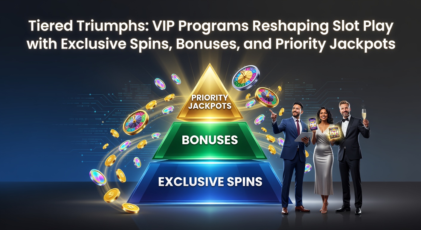Vibrant display of tiered VIP levels in an online slot casino, showing escalating rewards like spins and jackpots